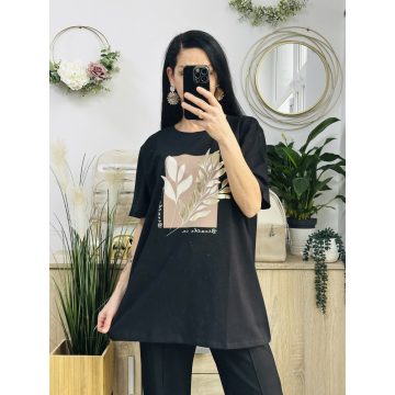 Kamilla nagyméretű felső, fekete