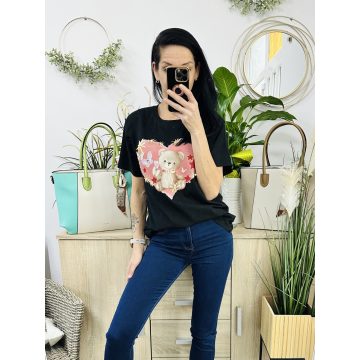 Agape macis pamut póló, fekete