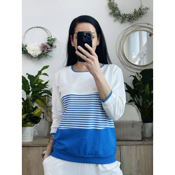 Megi csíkos felső, királykék