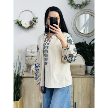 CCG hímzett madaras felső, krém