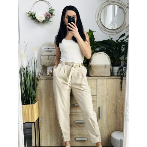 Olasz laza fazonú nadrág, bézs