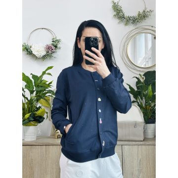 Megi kabátka hímzett, sötétkék