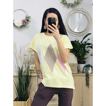 Klau káró mintás felső, sárga