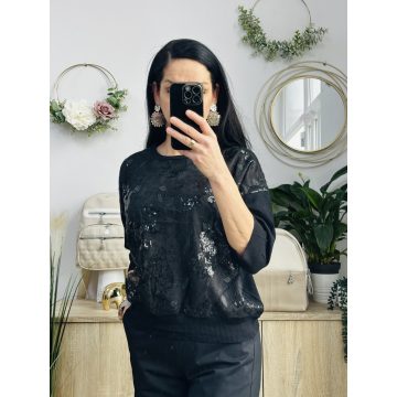 Beauty Women, flitteres felső, fekete