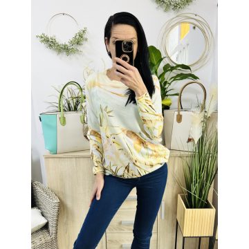 Liliom mintás felső, sárga