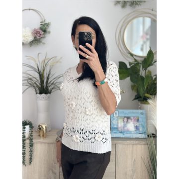 E-Woman horgolt felső, bézs